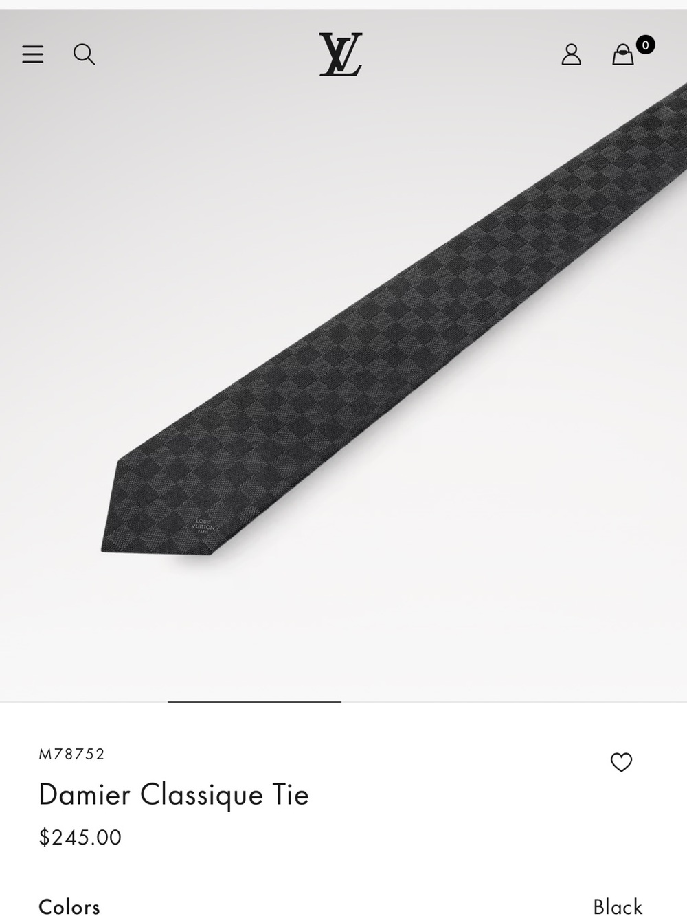 Louis Vuitton Damier Classique Tie